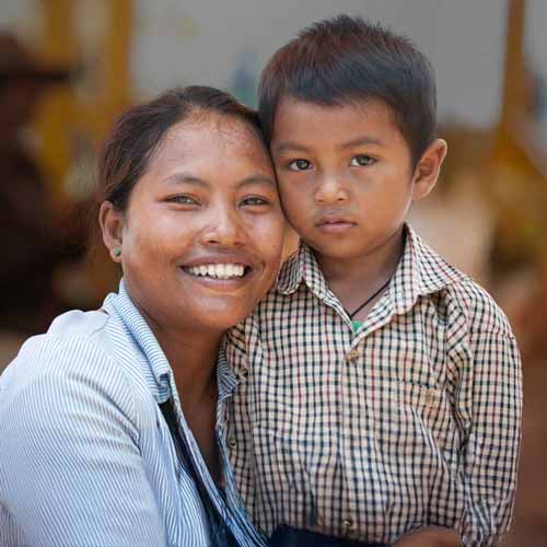 Asia mother and child